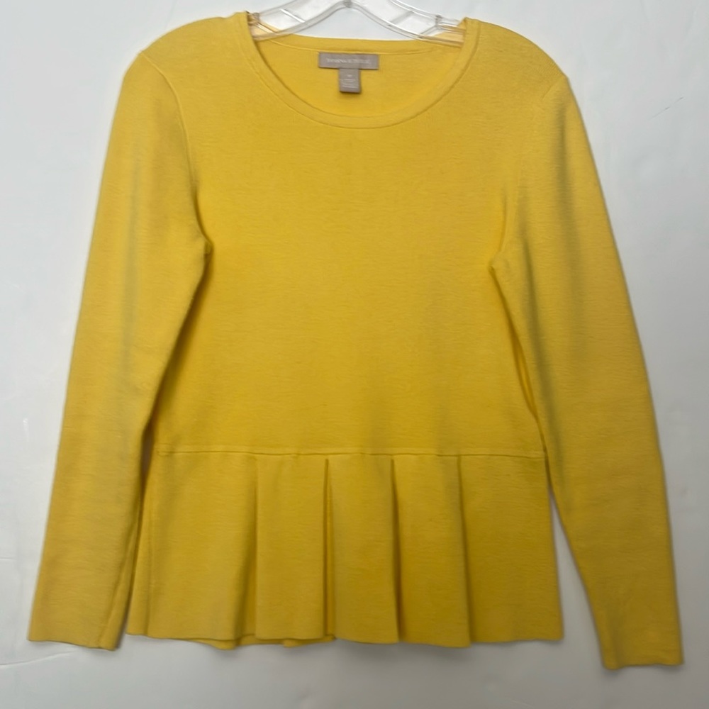 Banana Republic Yellow Long Sleeve Peplum Sweater